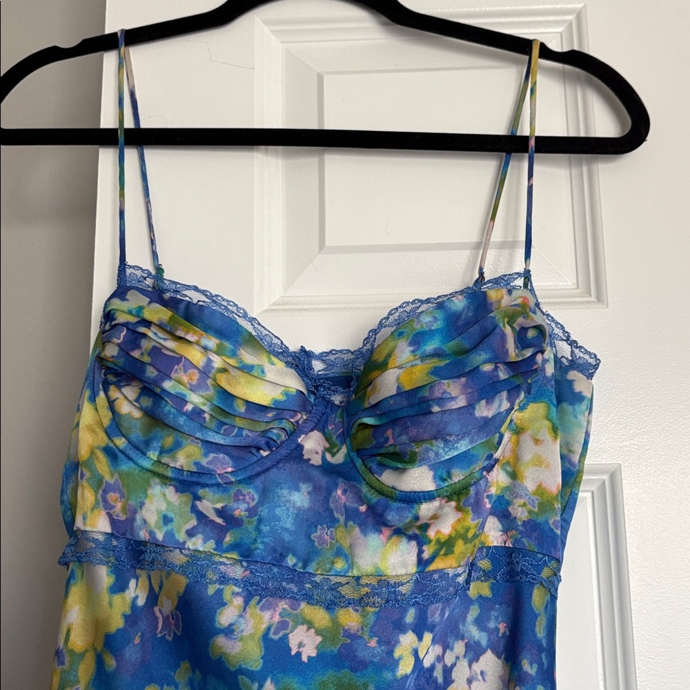 Astr Blue Floral Maxi Dress - Picture 3 of 8